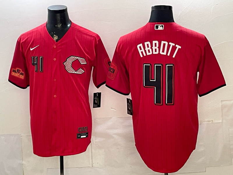 Men Cincinnati Reds #41 Abbott red Nike 2026 MLB Jersey 0518004